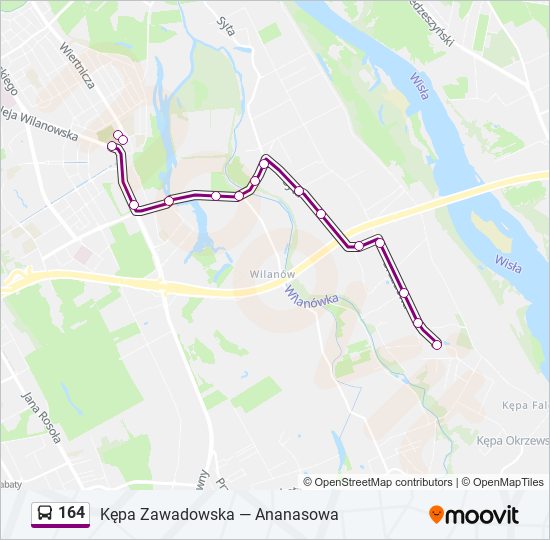 164 bus Line Map