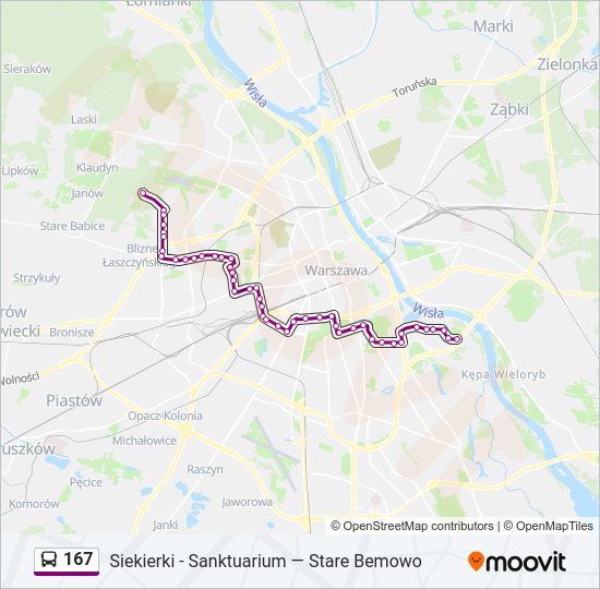 167 Bus Line Map