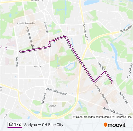 172 bus Line Map