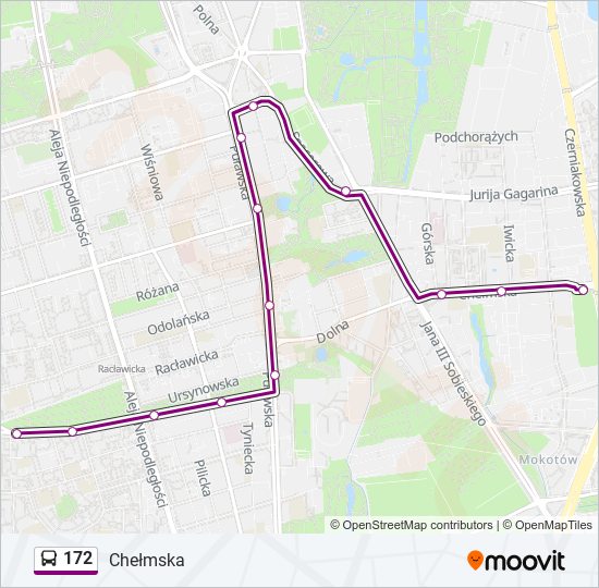 172 bus Line Map