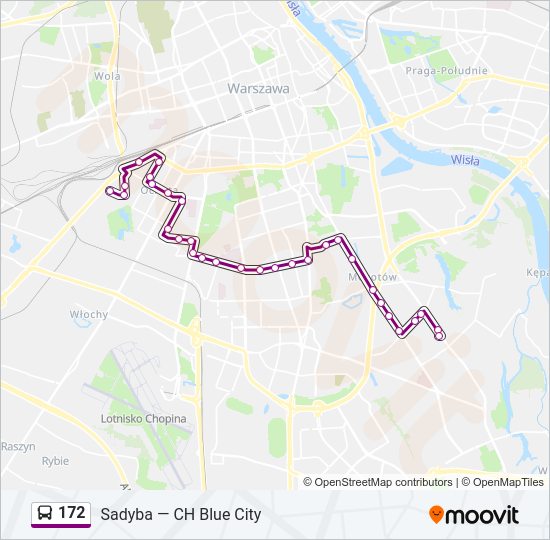 172 bus Line Map