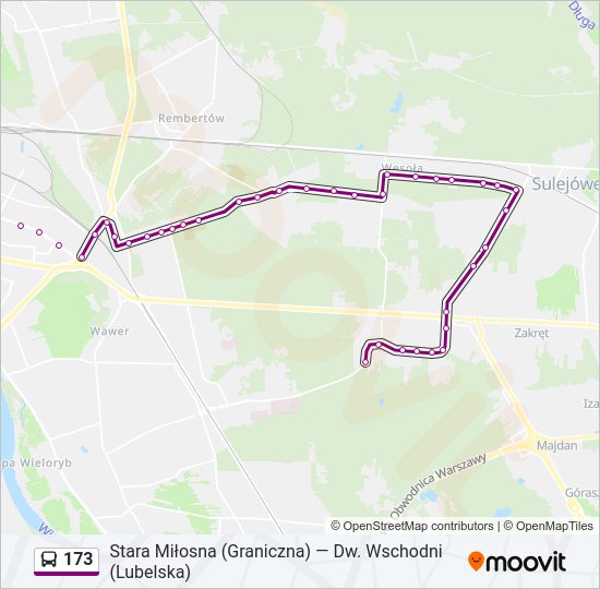 173 bus Line Map