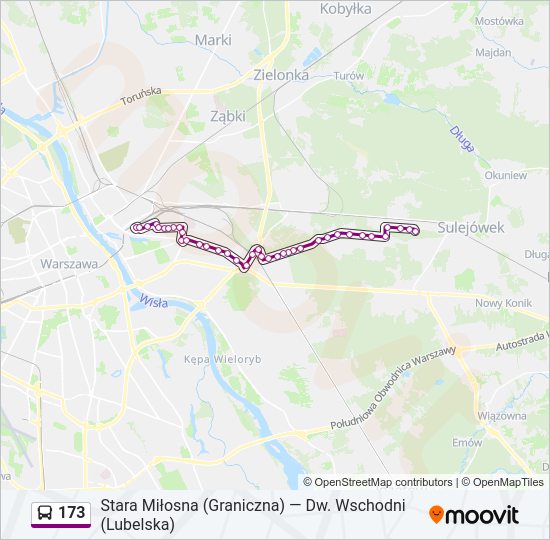 173 bus Line Map