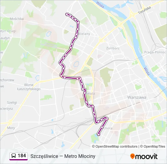 184 Bus Line Map