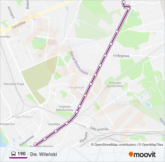 190 bus Line Map