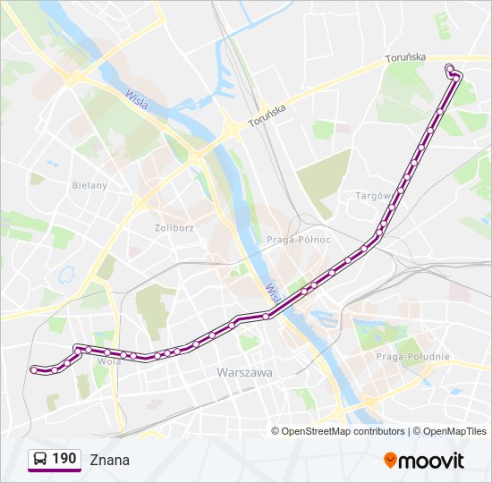 190 bus Line Map