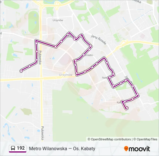 Автобус 192: карта маршрута