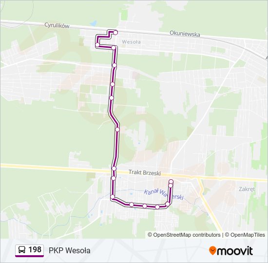 198 bus Line Map