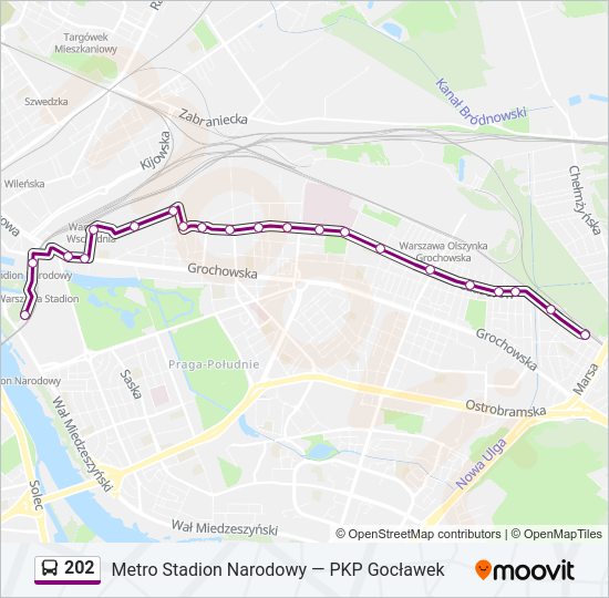 202 bus Line Map