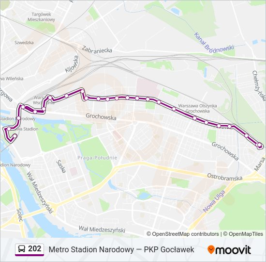 202 Bus Line Map