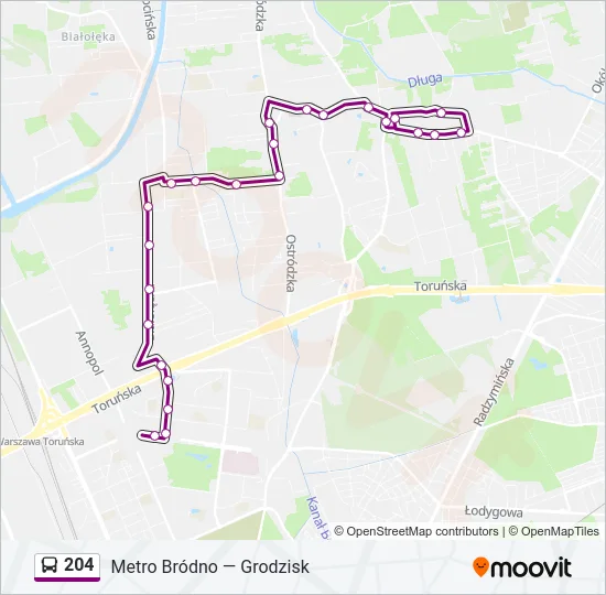 204 Bus Line Map