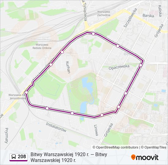 208 bus Line Map