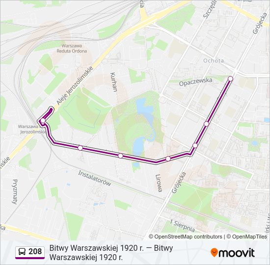 208 bus Line Map