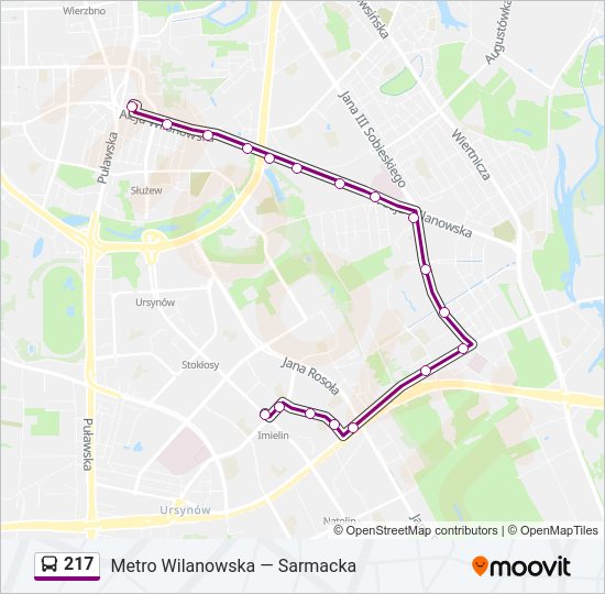 217 Bus Line Map