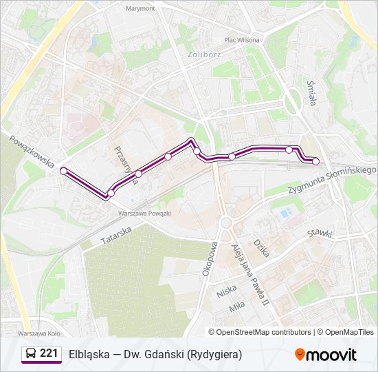 221 bus Line Map