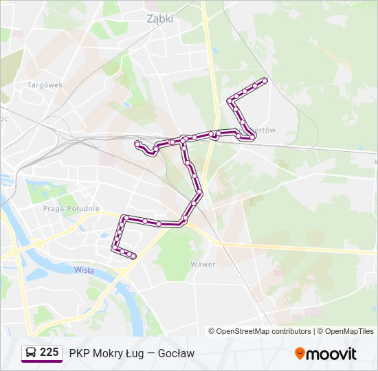 225 Bus Line Map