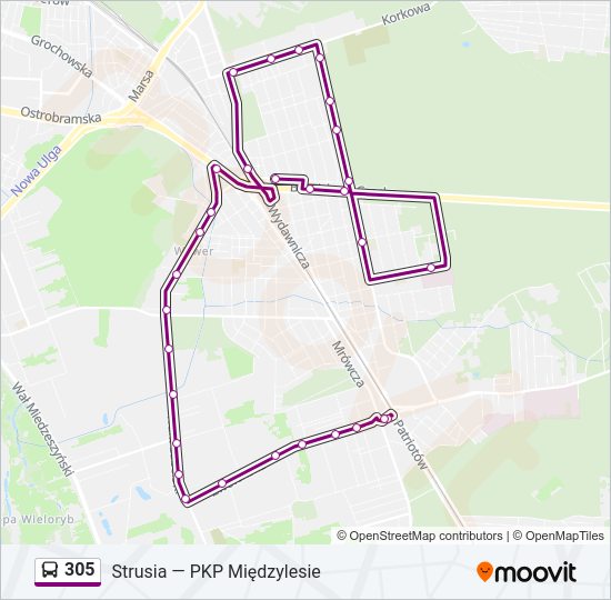 305 bus Line Map