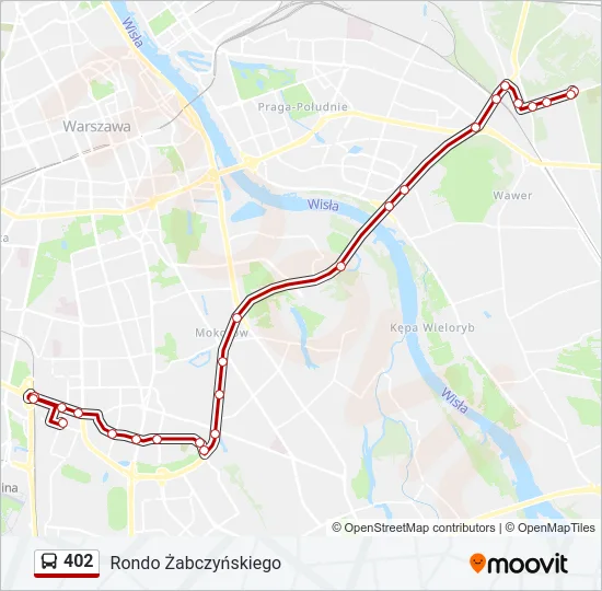 Автобус 402: карта маршрута