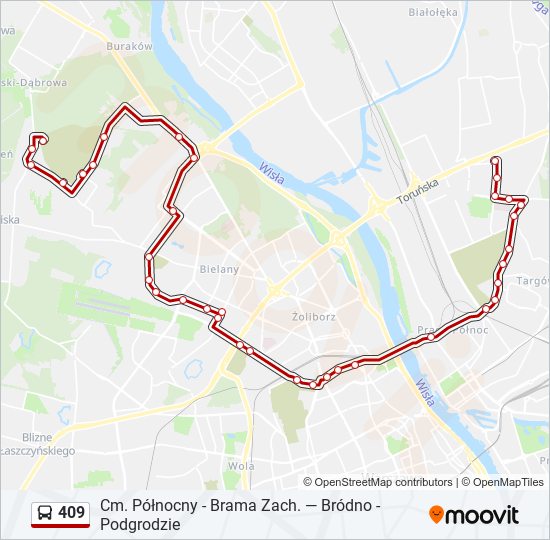 409 Bus Line Map