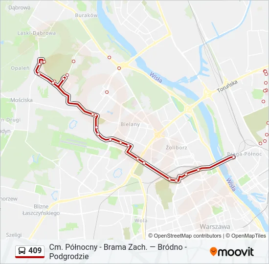 409 Bus Line Map