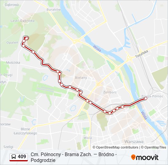 409 bus Line Map