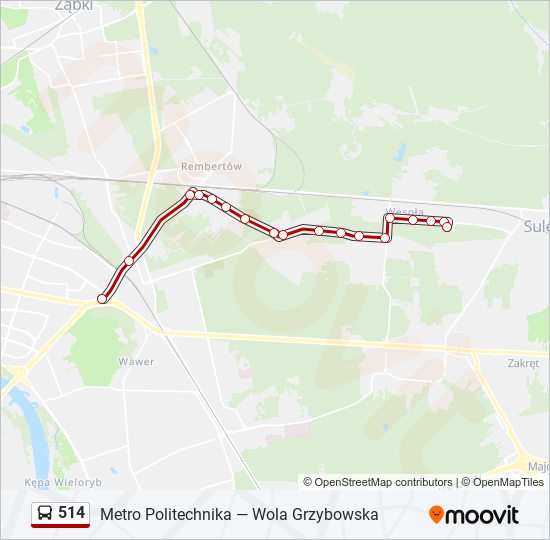 514 bus Line Map