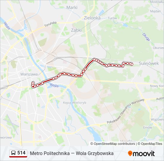 514 bus Line Map