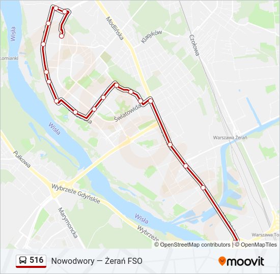 516 Bus Line Map