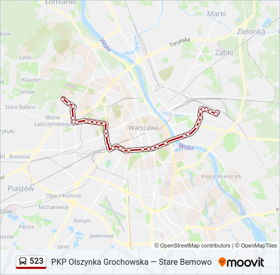 523 bus Line Map