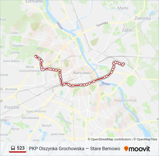 Автобус 523: карта маршрута