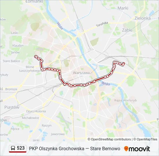 Автобус 523: карта маршрута