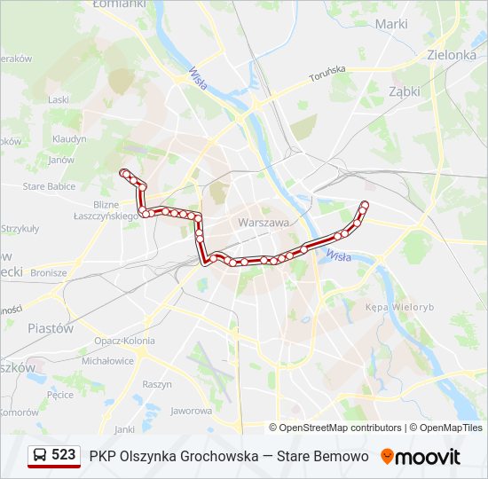 523 bus Line Map