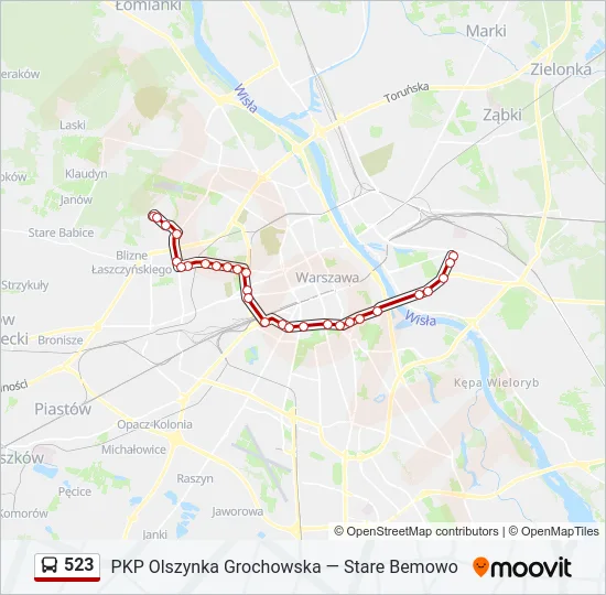 Автобус 523: карта маршрута