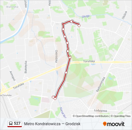 527 bus Line Map