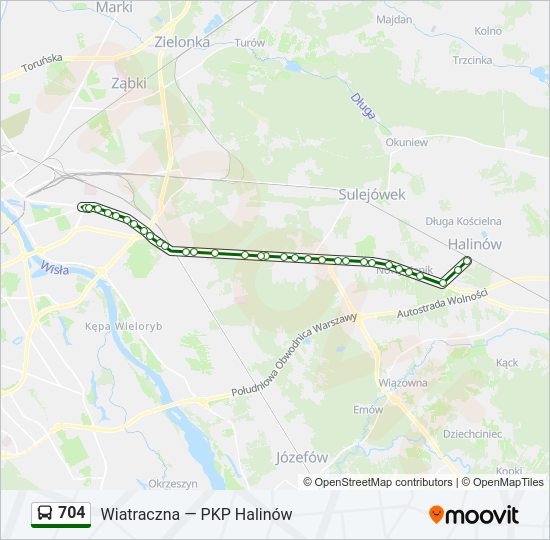 Автобус 704: карта маршрута