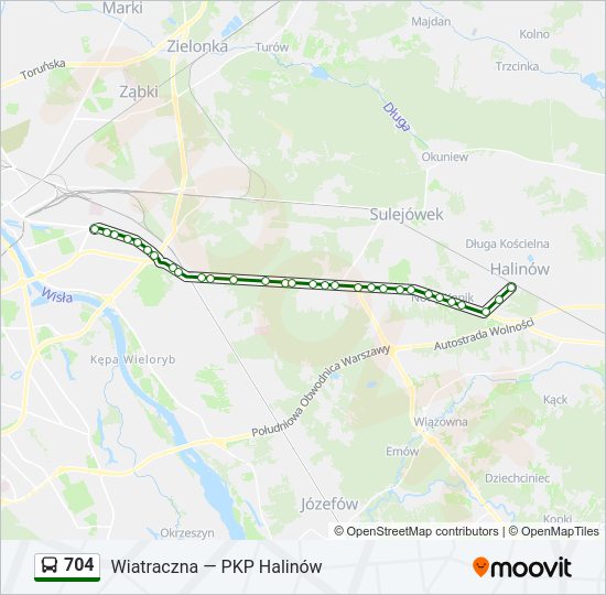 704 Bus Line Map