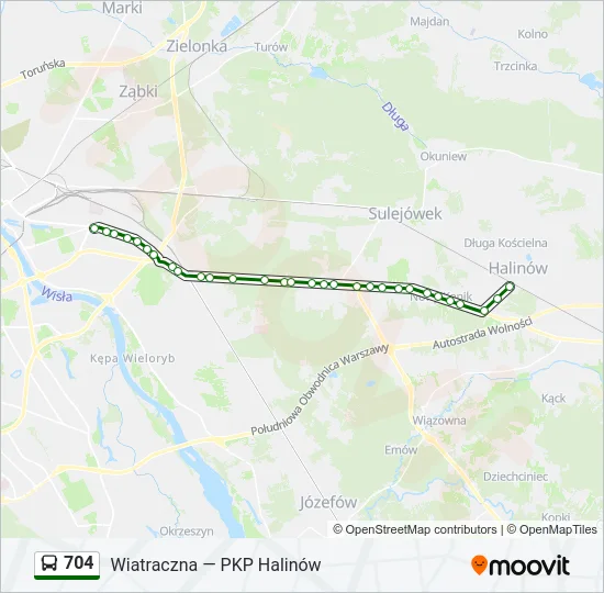 704 Bus Line Map