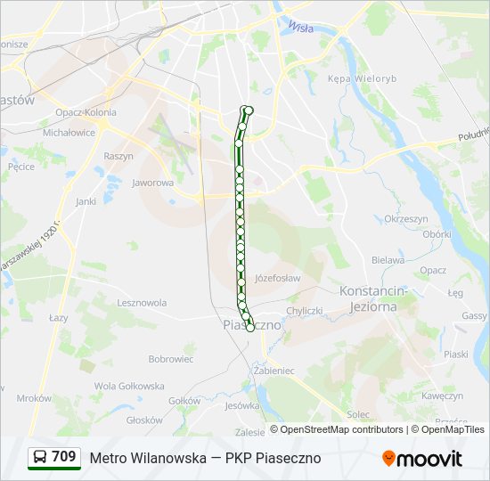 709 bus Line Map