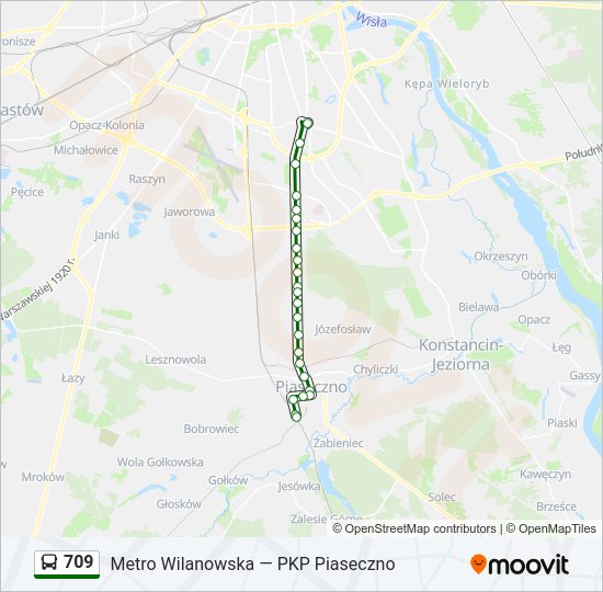 709 bus Line Map