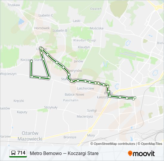 Автобус 714: карта маршрута
