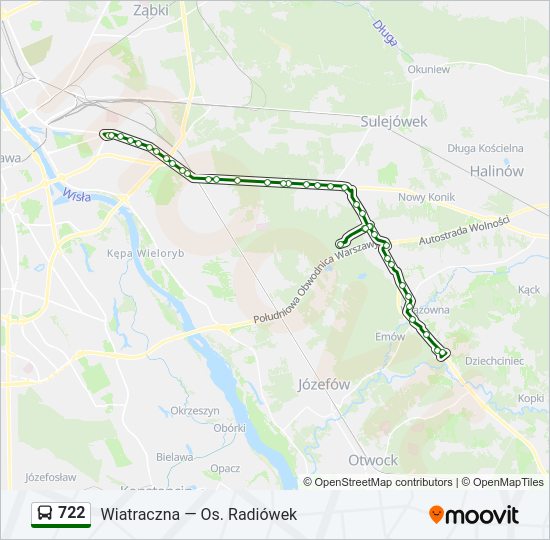 722 bus Line Map