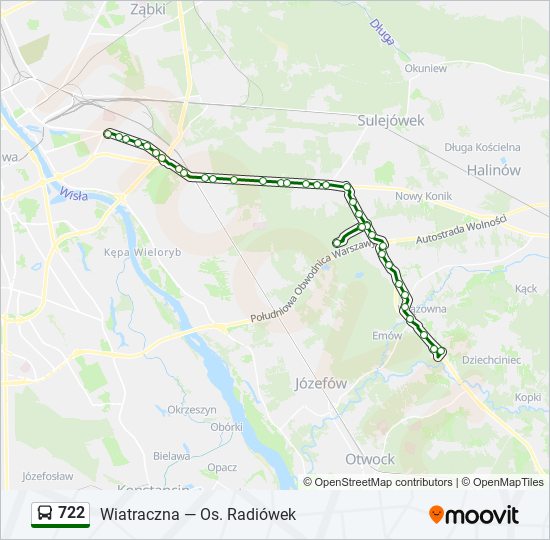 722 bus Line Map