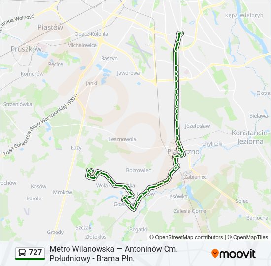 727 bus Line Map