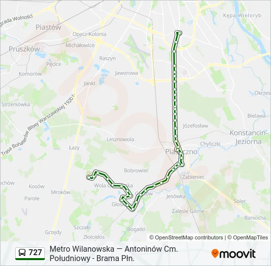727 Bus Line Map
