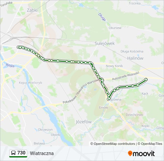 730 bus Line Map