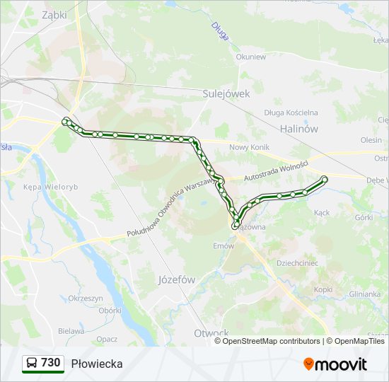 730 bus Line Map