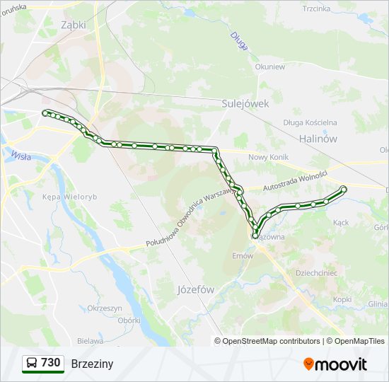 730 Bus Line Map