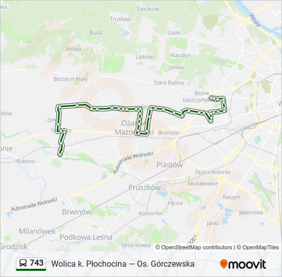 743 bus Line Map