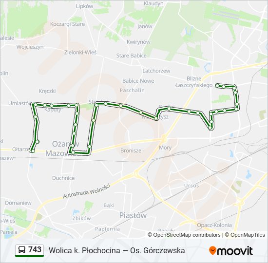 743 bus Line Map