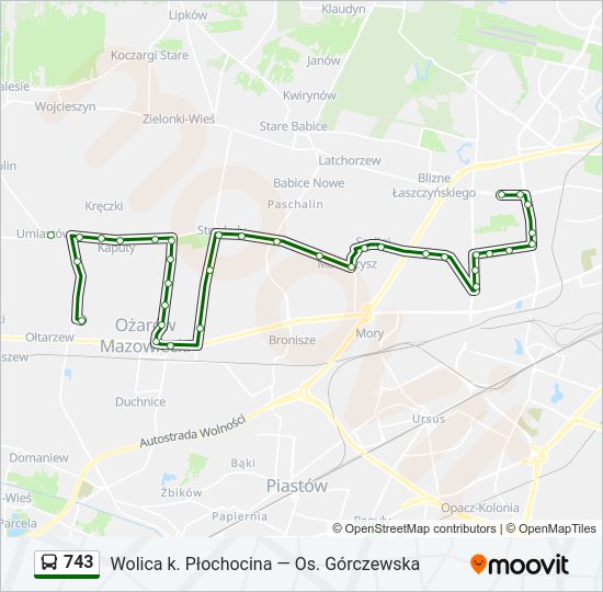 743 bus Line Map